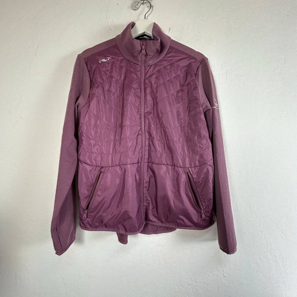 Ralph Lauren RLX Womens Hybrid Full-Zip Jacket Large Purple Full-Zip Lightweight